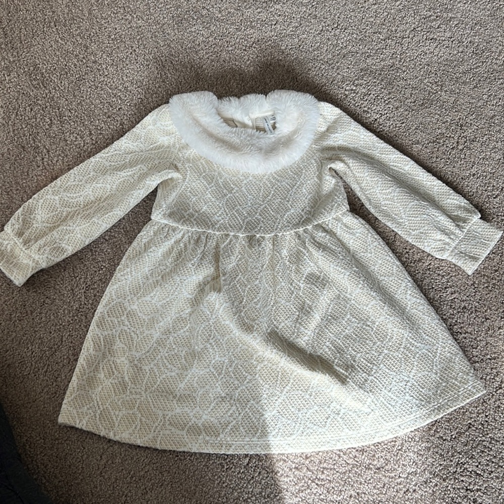 Janie and Jack 2T Faux Fur Dress EUC